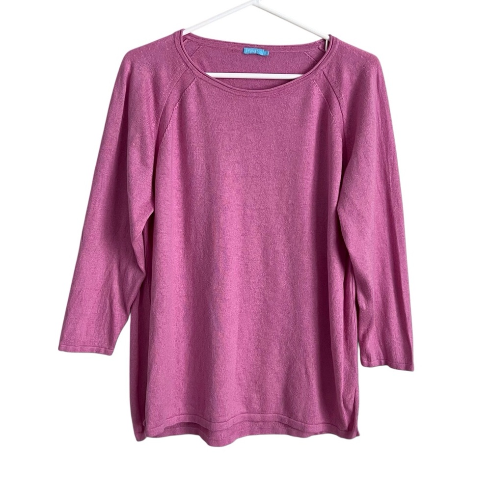 J. McLaughlin Pink Sweater Casual Lightweight Knit Feminine Preppy Women’s XL